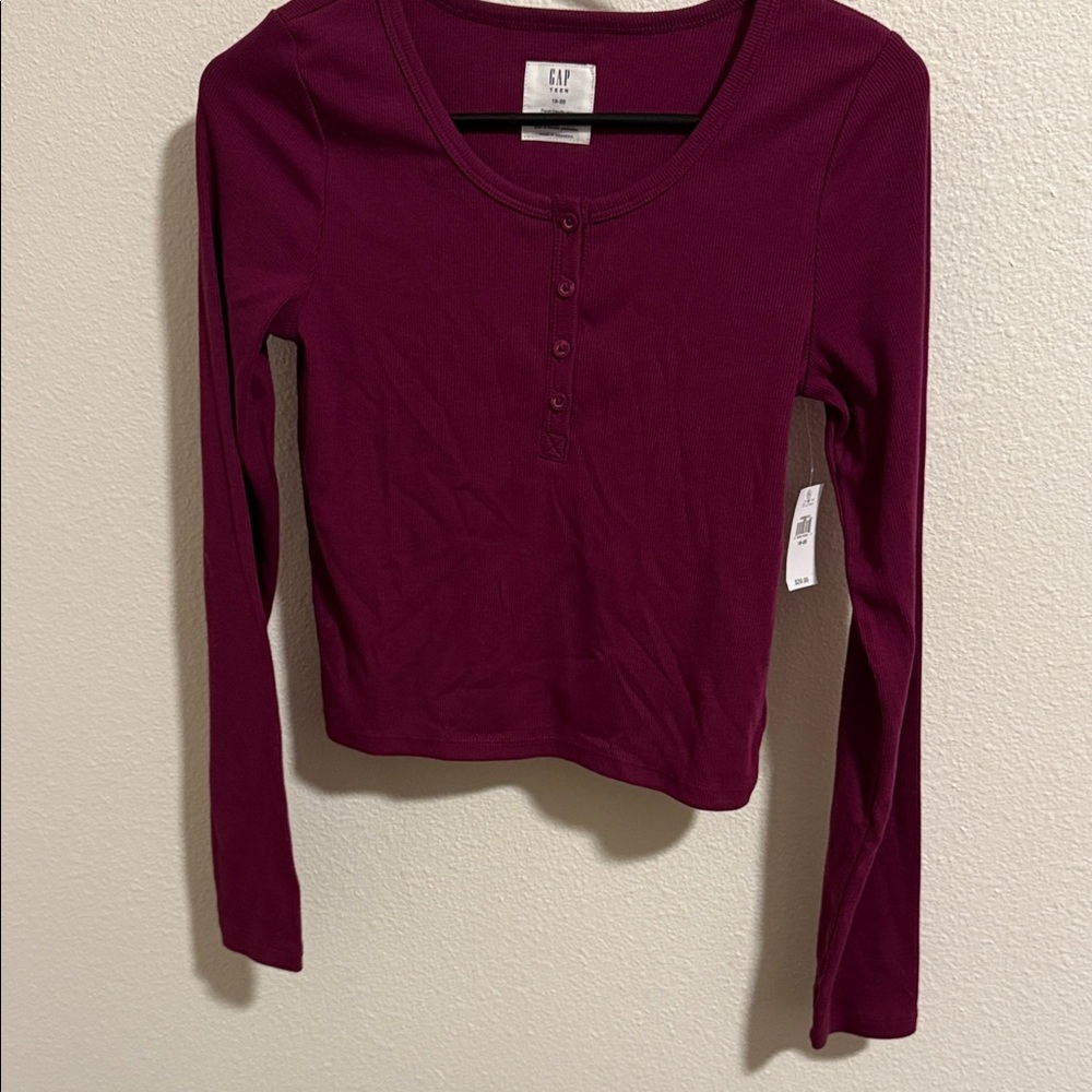 GAP teen Burgundy thermal Shirt